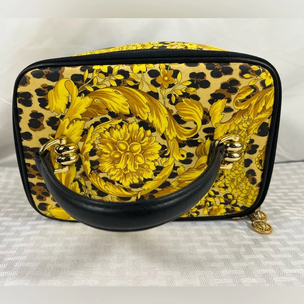 3195: Gianni Versace Baroque & Leopard Print Vanity Cosmetic Case